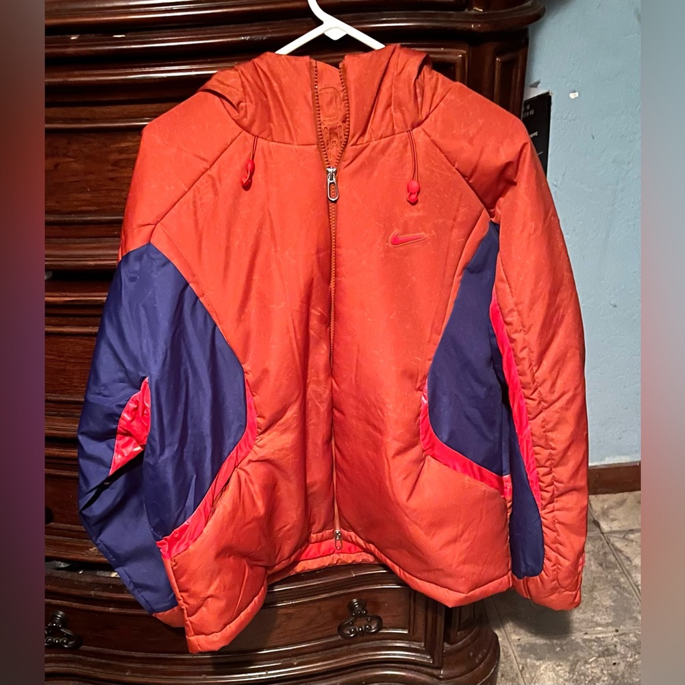 Mens orange Nike project F.R.O.G water repellent puffer jacket size small!